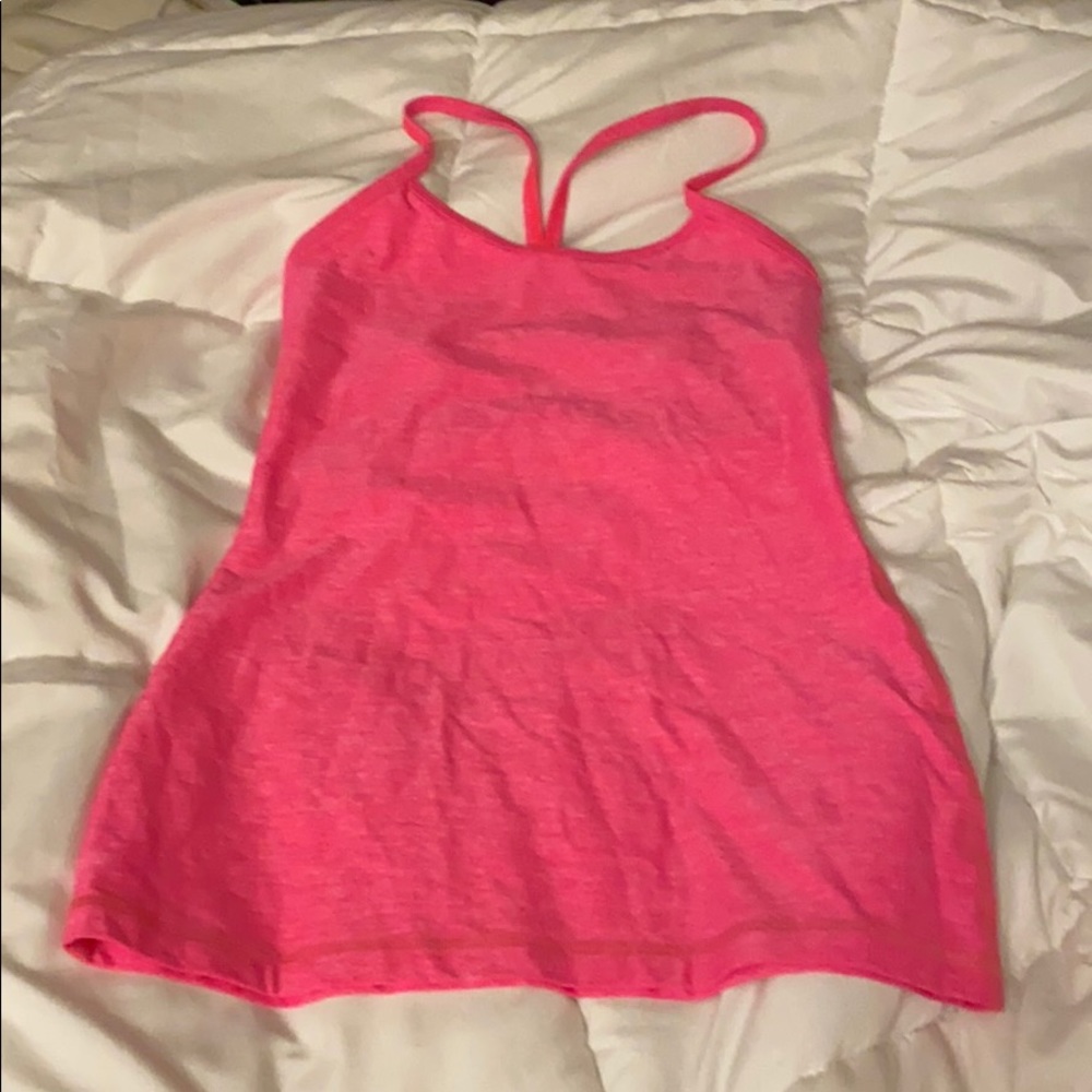 Lululemon activewear hot pink tight fit tank